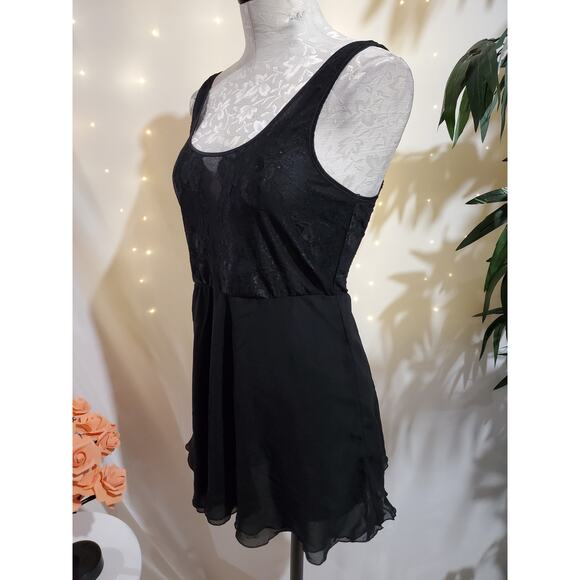 Soma Black Chiffon Lace Camisole Womens Size S Sleeveless Intimates Sleepwear - Picture 2 of 9